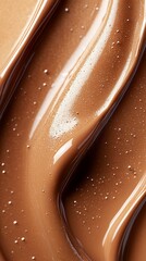Poster - Close-up view captures the luxurious texture of smooth chocolate. The rich brown hues and glossy surface invite a sense of indulgence and delight, perfect for dessert lovers, Mocha Mousse