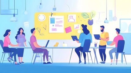Poster - Team Collaboration in a Modern Office Setting