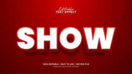 Poster - Red 3d editable text effect premium vector