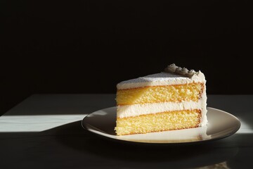 Wall Mural - Delicious Two Layered Vanilla Cake Slice