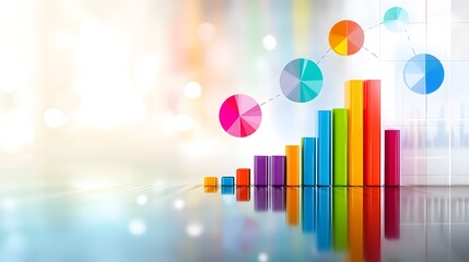 Poster - Colorful Bar Graph Shows Business Growth And Success