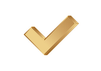 Poster - A shiny golden check mark icon, representing confirmation, success, or approval.