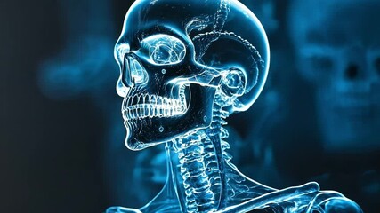 Poster - Exploring the intricacies of a transparent human skeleton in 4K AI-generated visuals