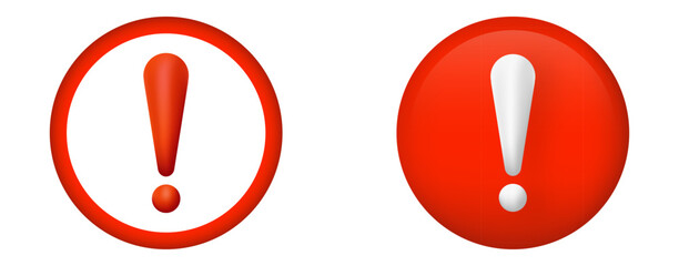Poster - Two bold red exclamation marks, each inside a circle, symbolizing urgency or attention.