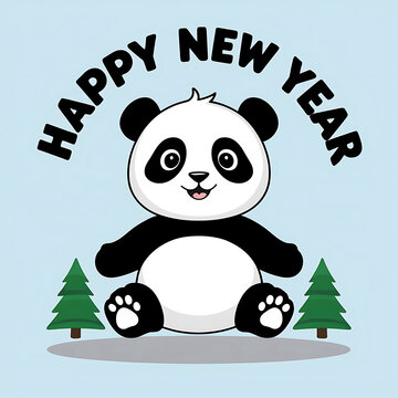 Happy New Year 2025 Grreting Card, Sticker and T-shirt design.