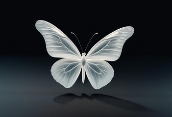 Poster - Capturing the Beauty of a White Butterfly in Modern Photography