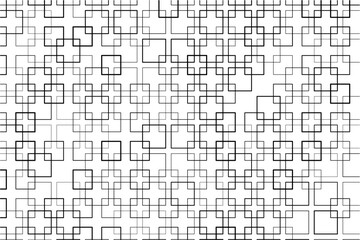 Aufkleber - Abstract pattern of intersecting squares with varying thicknesses and alignments