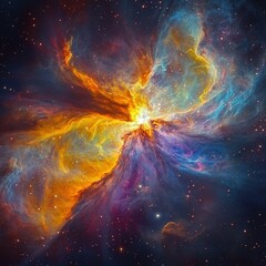 Wall Mural - Stunning cosmic explosion space digital art nebula wide-angle astronomy phenomenon