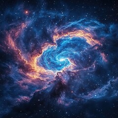 Wall Mural - exploring the cosmic wondersspiral galaxy outer space digital art nebula environment vast universe v