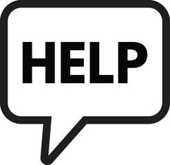 Poster - help icon isolated on white background . help speech bubble icon . support center icon vector