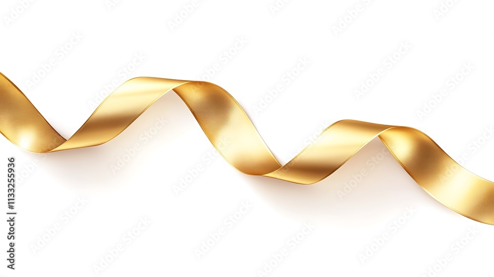 30. A thick, luxurious gold ribbon twisting dynamically to create a ...
