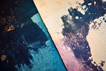 Poster - A close-up view of a piece of paper with paint applied to its surface, suitable for use in illustrations or designs related to art and creativity