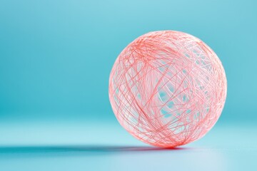 Aufkleber - A single ball of yarn sits on a table, ready for use