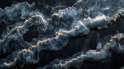 Poster - A detailed view of a dark, polished marble surface