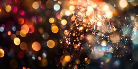 Poster - A collection of glowing lights and lanterns in a blurred image