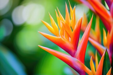 Poster - A detailed view of a plant with vibrant orange flowers