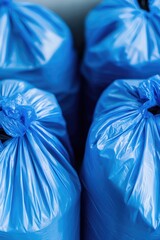 Aufkleber - A cluster of blue plastic bags in a tight shot