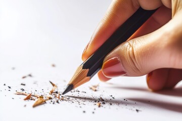 Poster - A person holds a pencil over a piece of paper, ready to create