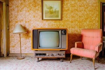 Poster - Cozy living room with a chair and TV