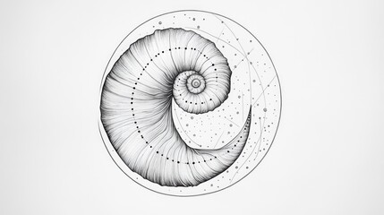 Poster - A simple drawing of a spiral pattern in black and white