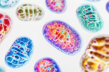 Poster - Close-up view of various colored germs arranged together