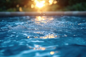 Poster - A clear and calm water surface in a pool
