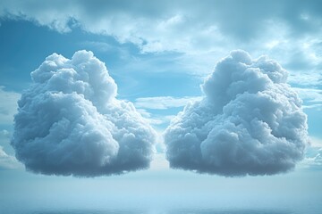 Poster - A pair of clouds drifting through the sky