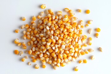 Poster - A pile of fresh corn arranged on a white surface