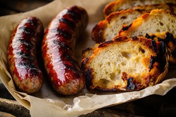 Poster - A collection of sausages arranged on a sheet of paper, possibly for display or illustration purposes