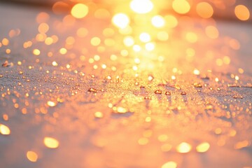 Poster - Close-up view of water droplets on a surface, great for abstract backgrounds or scientific illustrations