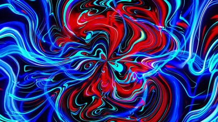 Poster - Colorful abstract swirl with vibrant patterns and motion effects in dark background