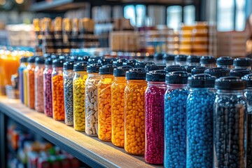 Poster - A colorful candy shelf filled with various treats