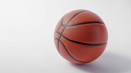 Poster - Close-up shot of a basketball on a white surface