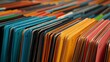 © pattaphorn - Close-Up of Colorful File Folders Stacked in an Organized Fashion, Displaying a Variety of Colors, Textures, and Arrangements, Perfect for Office and Document Storage Themes