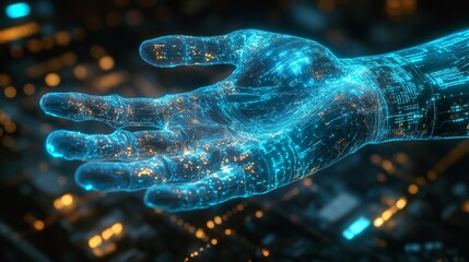 Poster - Digital x-ray of a forearm and hand highlighting detailed skeletal structure