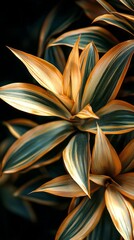 Aufkleber - Radiant leaves and fronds showcase intricate patterns and hues, illuminated in warm sunlight. Nature's artistry reveals stunning details inviting admiration and exploration