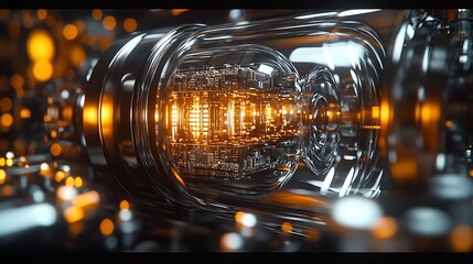 Aufkleber - Advanced Sci-Fi Energy Core with Detailed Circuitry Design : Generative AI