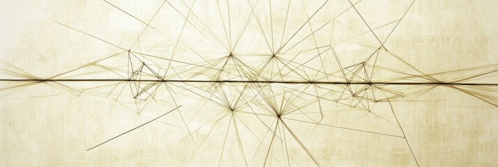 Leinwandbilder - Abstract network design shows connecting lines and a central area left blank for insertion of text or information in a minimalist style. Generative AI