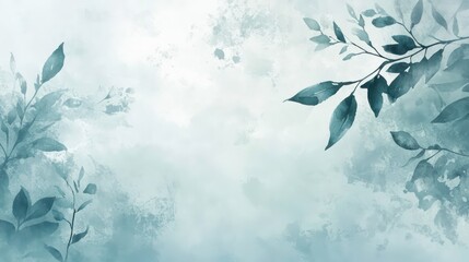 Aufkleber - A simple nature-inspired background with subtle watercolor textures and botanical elements.