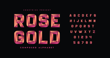 Leinwandbilder - Rose Gold: Prismatic lettering with a vintage charm, evoking the elegance of classic movie titles. Ideal for retro and cinematic-themed designs purpose.
