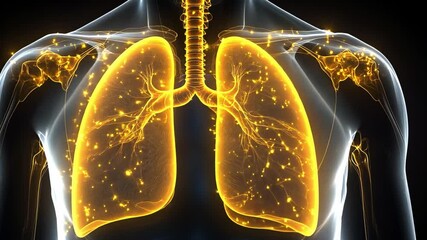 Poster - Detailed visualization of human lungs showcasing respiratory anatomy in high-resolution 4k format