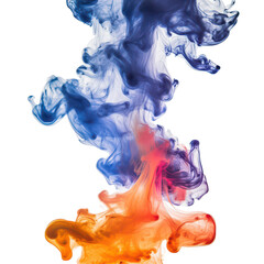 Poster - Colorful artificial vortex ink and smoke swirling against a Png backdrop captured in a dynamic display of artistry, Artificial Vortex Ink and Colored Smoke, transparent background.