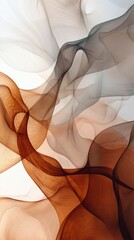 Poster - The essence of the human figure through flowing shapes and warm hues. Soft lines intertwine, creating a dynamic interplay of colors and forms, Mocha Mousse