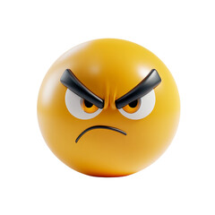 Wall Mural - cute angry emoji in white background