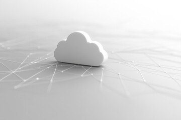 Aufkleber - Minimalistic cloud icon positioned centrally against a clean backdrop, symbolizing cloud services with room for customization. Generative AI