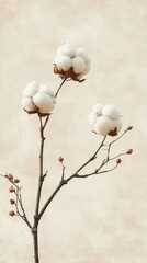 Aufkleber - Soft cotton bolls capture attention against a subtle background, highlighting nature's artistry in simplicity. This intimate portrayal evokes tranquility and charm