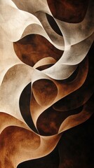 Poster - Captivating shapes and contours suggest the essence of human form, blending warm earthy colors with smooth gradients. The artwork invites viewers into a dance of movement, Mocha Mousse