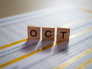 Fototapete - October overview monthly planning office document organized professional insights