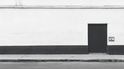 Poster - A plain, white wall with a few black and white photos showing empty, abandoned streets.