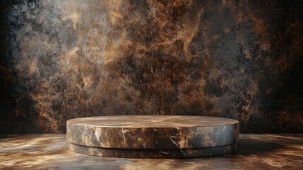 Poster - The backdrop features a beautifully polished marble table that blends seamlessly with the warm mocha hues of the surrounding surface, Mocha Mousse